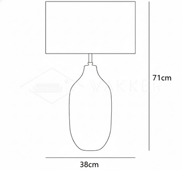 Geslepen kristal tafellamp — Dimension drawings 1