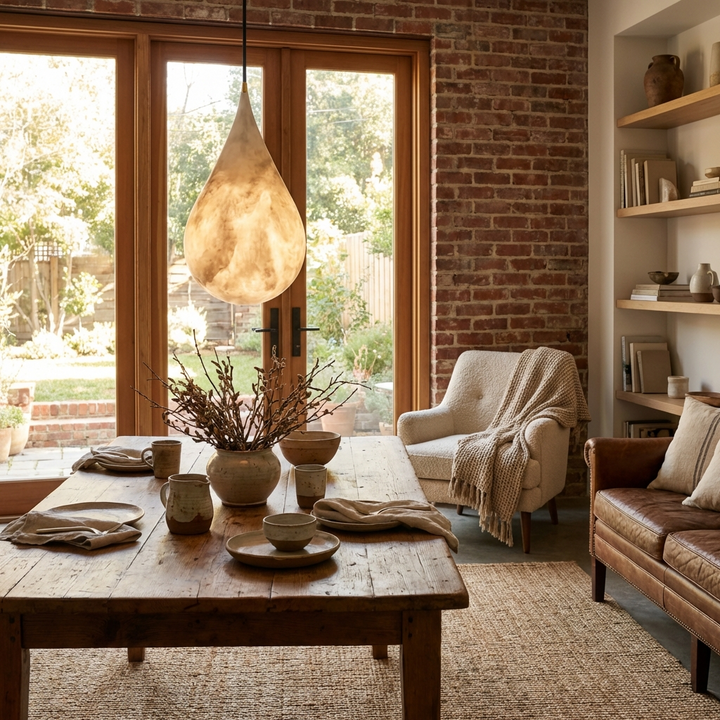 Alabaster Raindrop Pendant Light