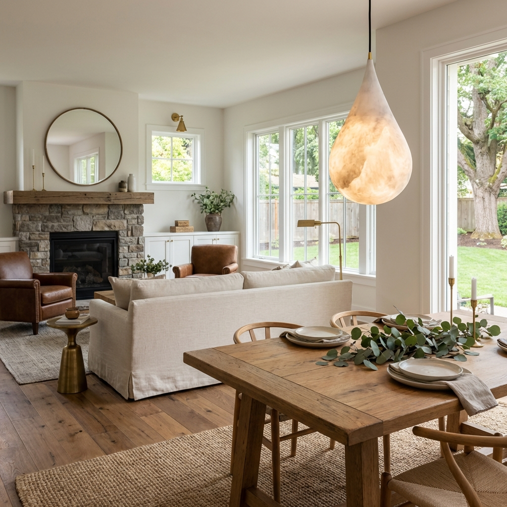 Alabaster Raindrop Pendant Light