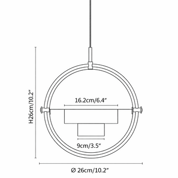 Deformed Ball Pendelleuchte — Dimension drawings 1