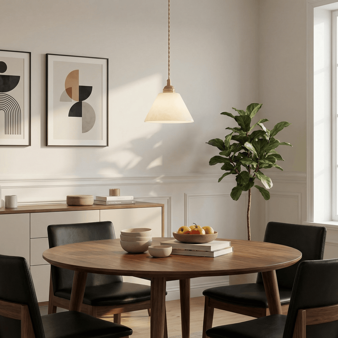 Conical Alabaster Brass Pendant Lamp - Vakkerlight