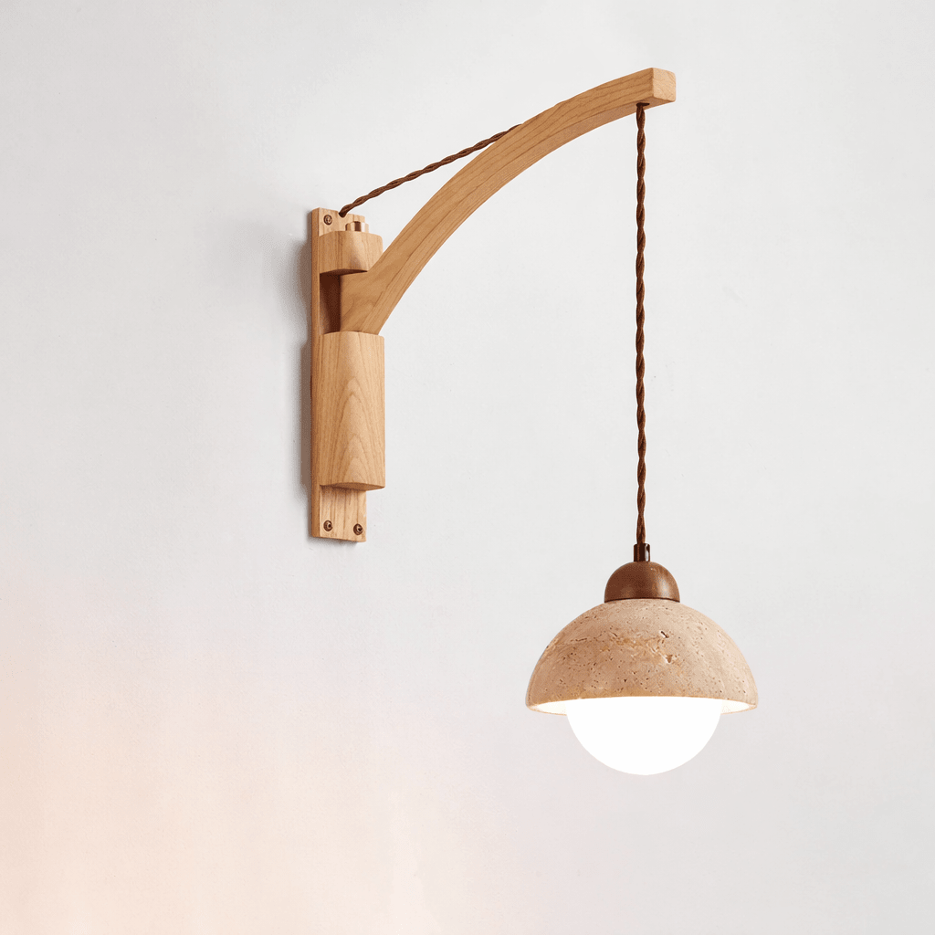 Travertine Swing Arm Wall Sconce - Vakkerlight