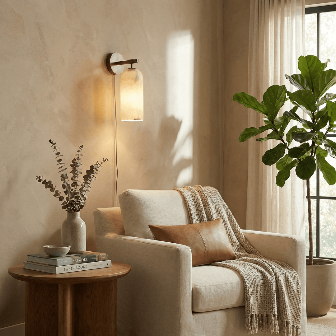 Pillar Alabaster Plug - in Wall Sconce - Vakkerlight