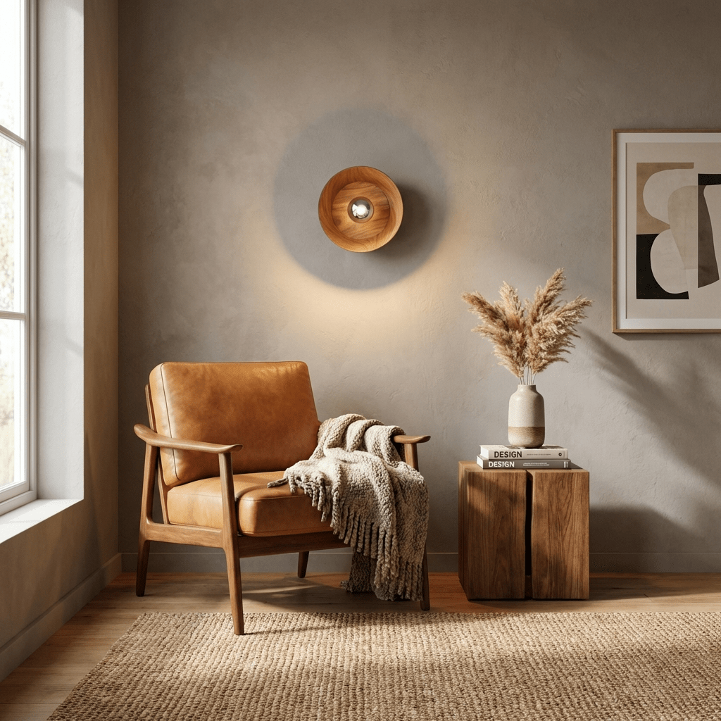 Vireo Wood Disc Wall Light - Vakkerlight