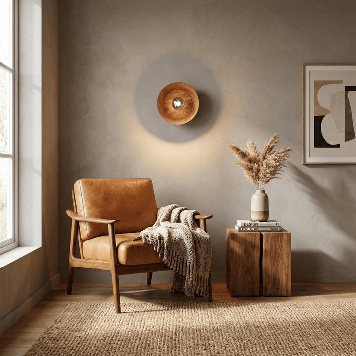 Vireo Wood Disc Wall Light - Vakkerlight