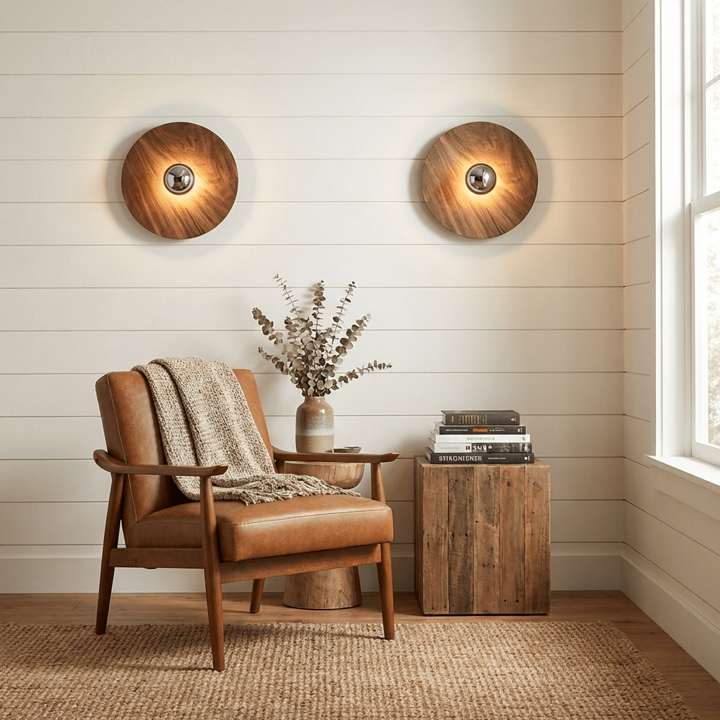Vireo Wood Disc Wall Light - Vakkerlight