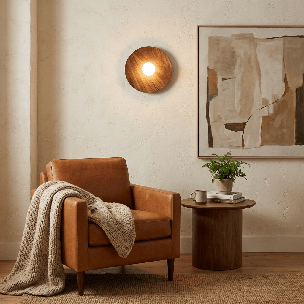 Vireo Wood Disc Wall Light - Vakkerlight