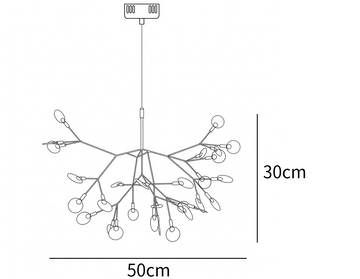 Black Firefly LED Chandelier — Dimension drawings 1