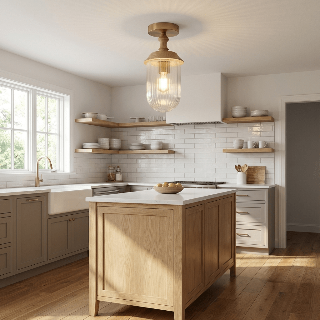 Sylvan Wood Rim Ceiling Lamp - Vakkerlight