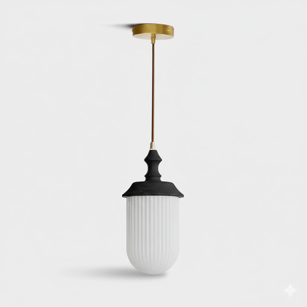 Solas Ribbed Glass Pendant Lamp - Vakkerlight