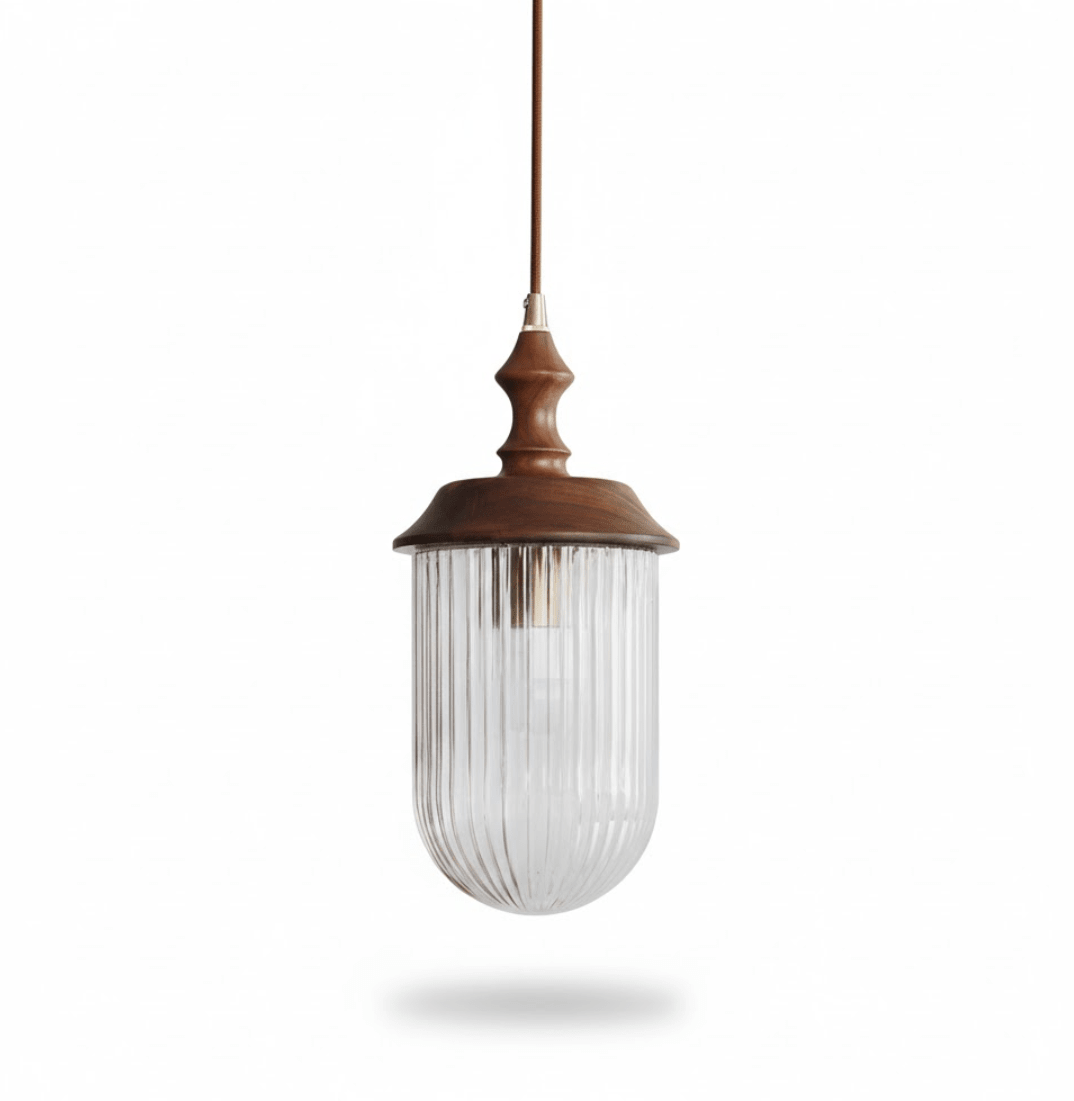 Solas Ribbed Glass Pendant Lamp - Vakkerlight