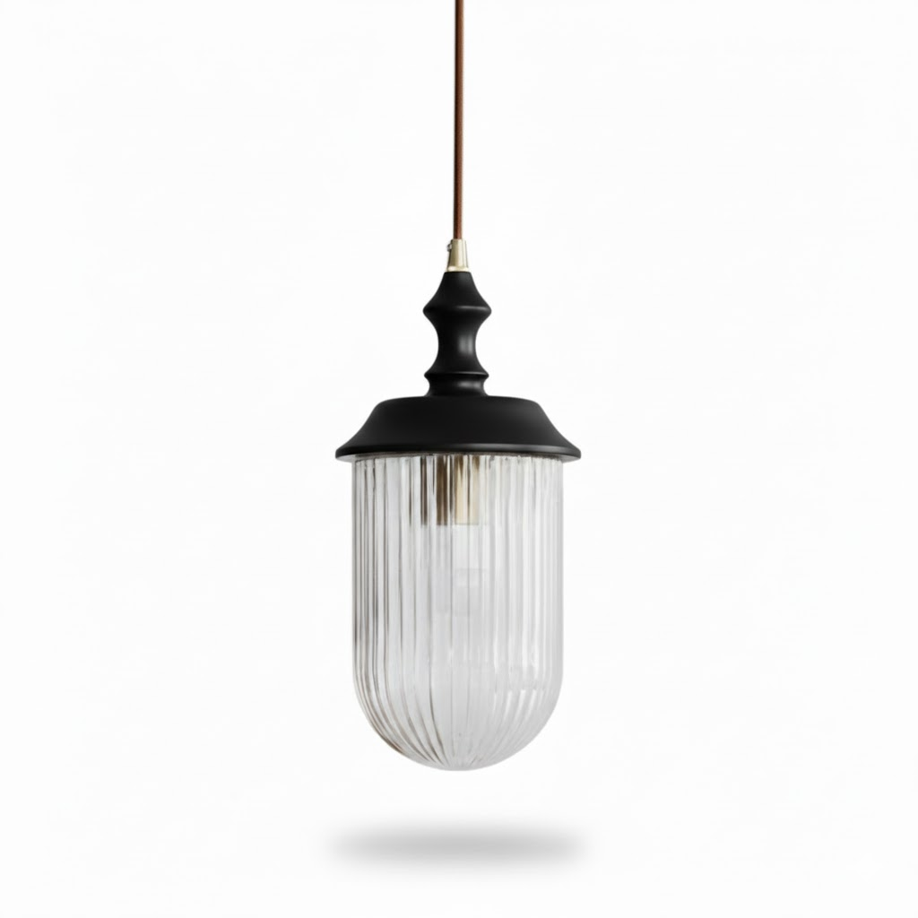 Solas Ribbed Glass Pendant Lamp - Vakkerlight