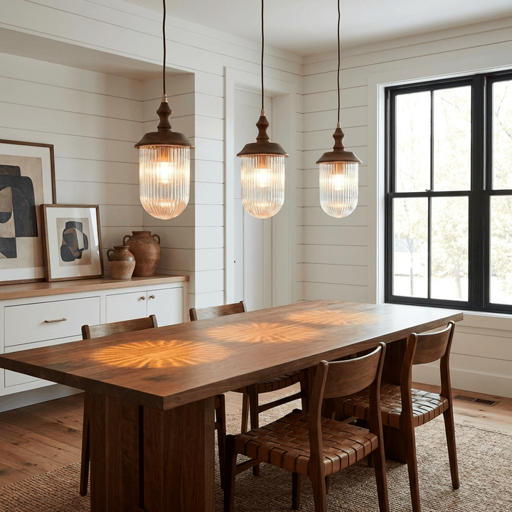 Solas Ribbed Glass Pendant Lamp - Vakkerlight