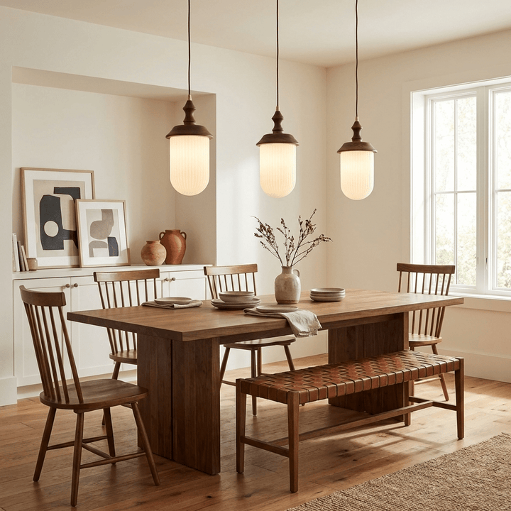 Solas Ribbed Glass Pendant Lamp - Vakkerlight