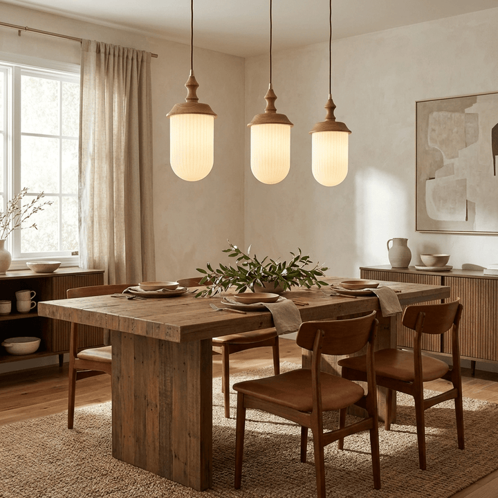 Solas Ribbed Glass Pendant Lamp - Vakkerlight