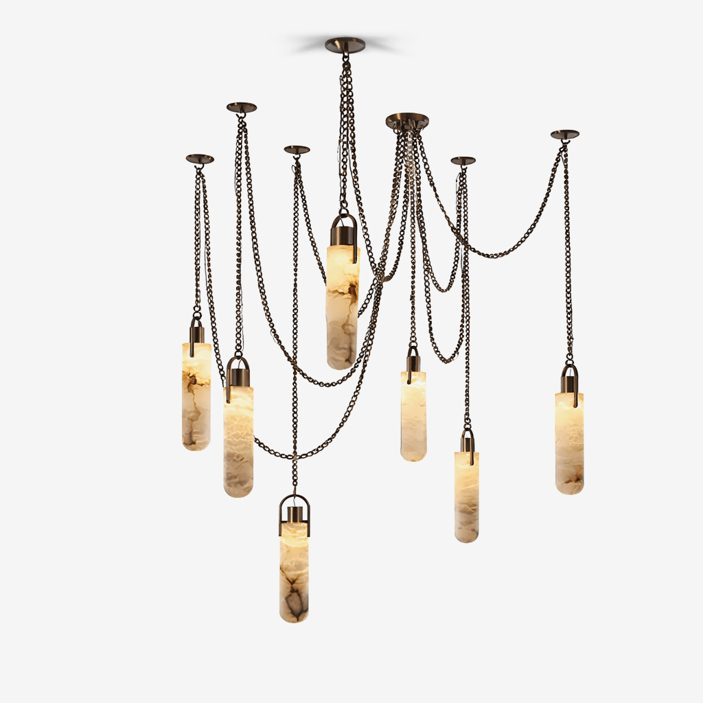 Cylindrical Cluster Alabaster Chandelier - Vakkerlight