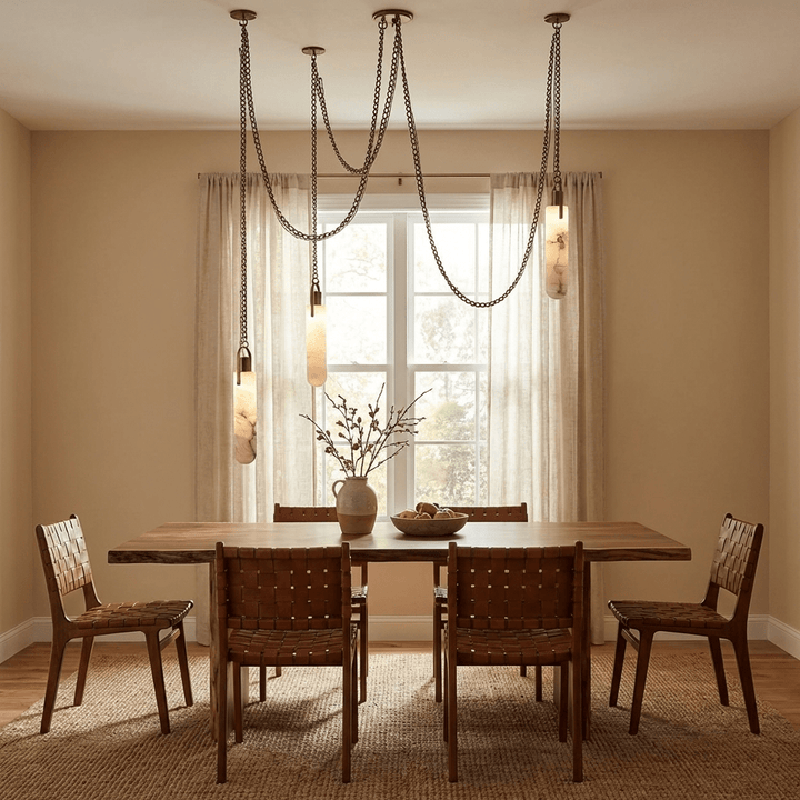 Cylindrical Cluster Alabaster Chandelier - Vakkerlight