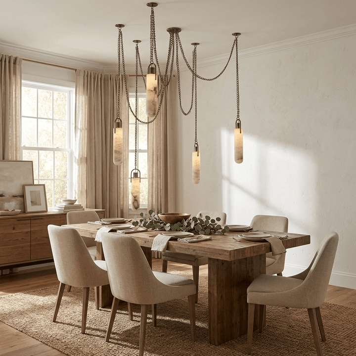 Cylindrical Cluster Alabaster Chandelier - Vakkerlight