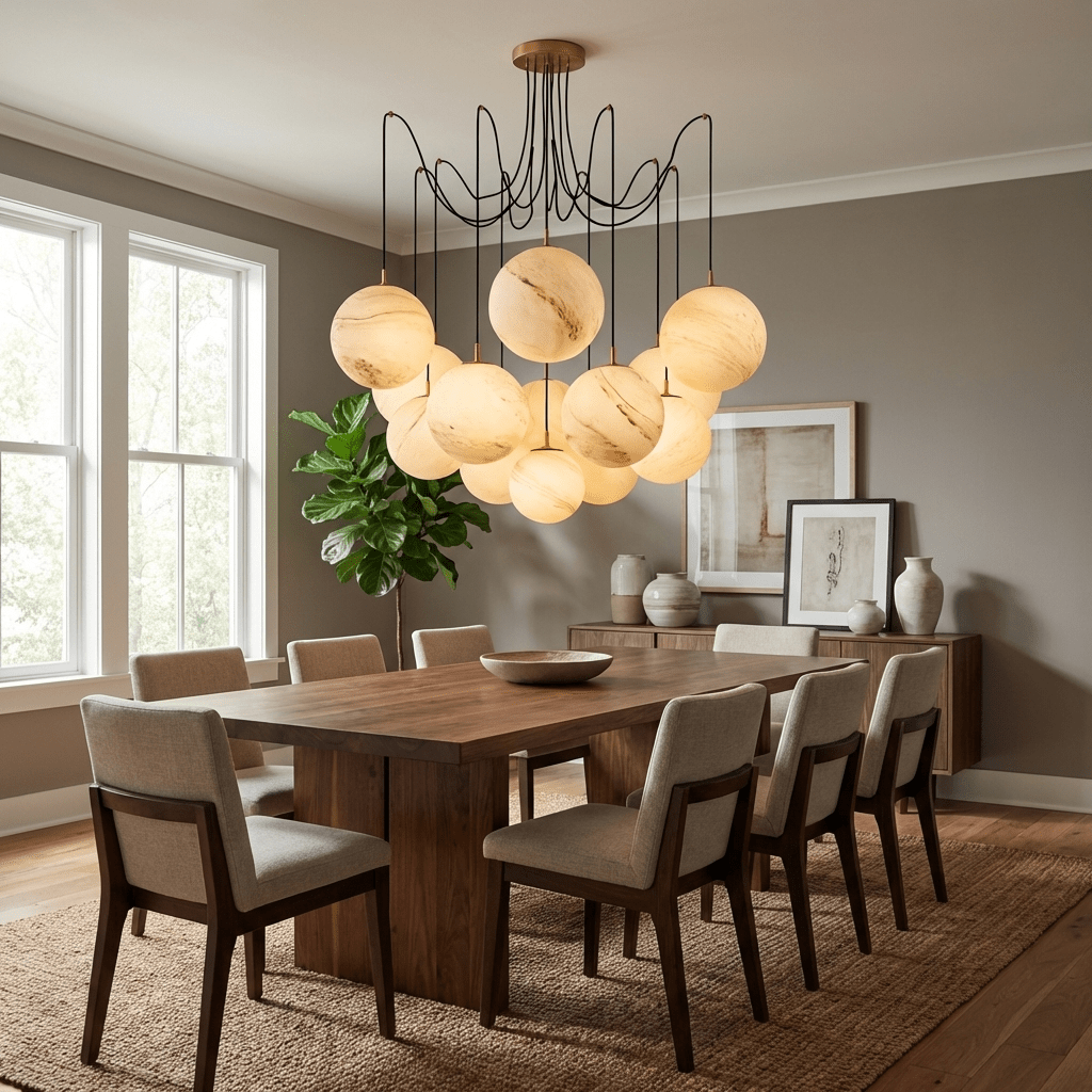 Celestara Alabaster Orb Chandelier - Vakkerlight