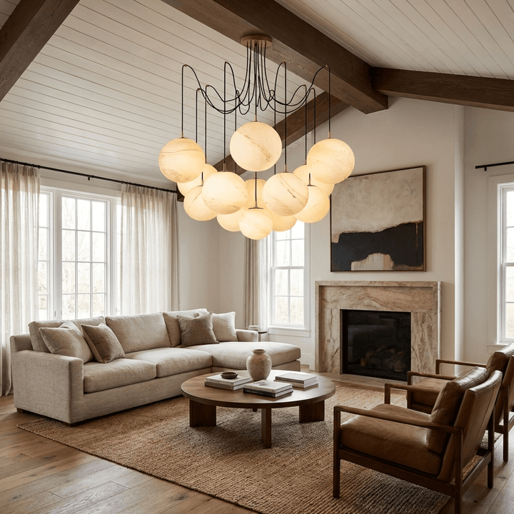 Celestara Alabaster Orb Chandelier - Vakkerlight
