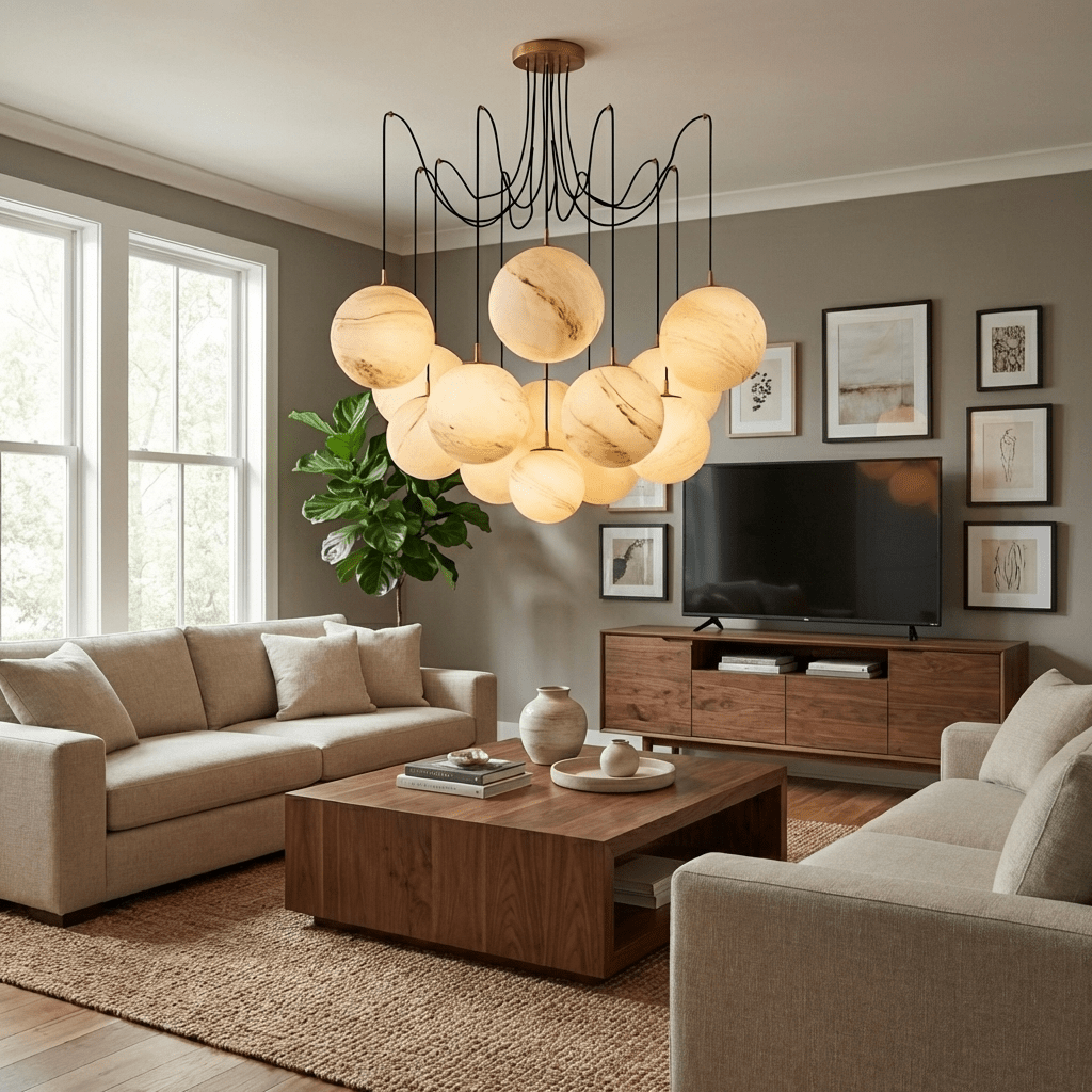 Celestara Alabaster Orb Chandelier - Vakkerlight