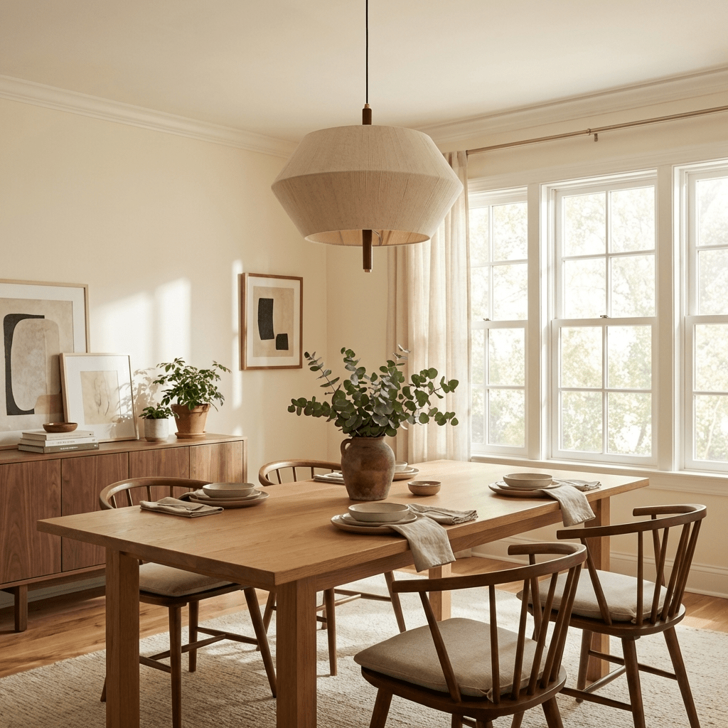 Soren Linen Geometric Pendant Lamp - Vakkerlight