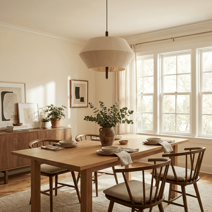 Soren Linen Geometric Pendant Lamp - Vakkerlight