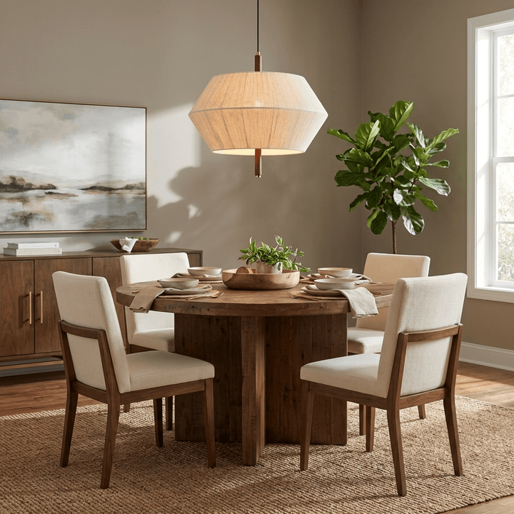 Soren Linen Geometric Pendant Lamp - Vakkerlight