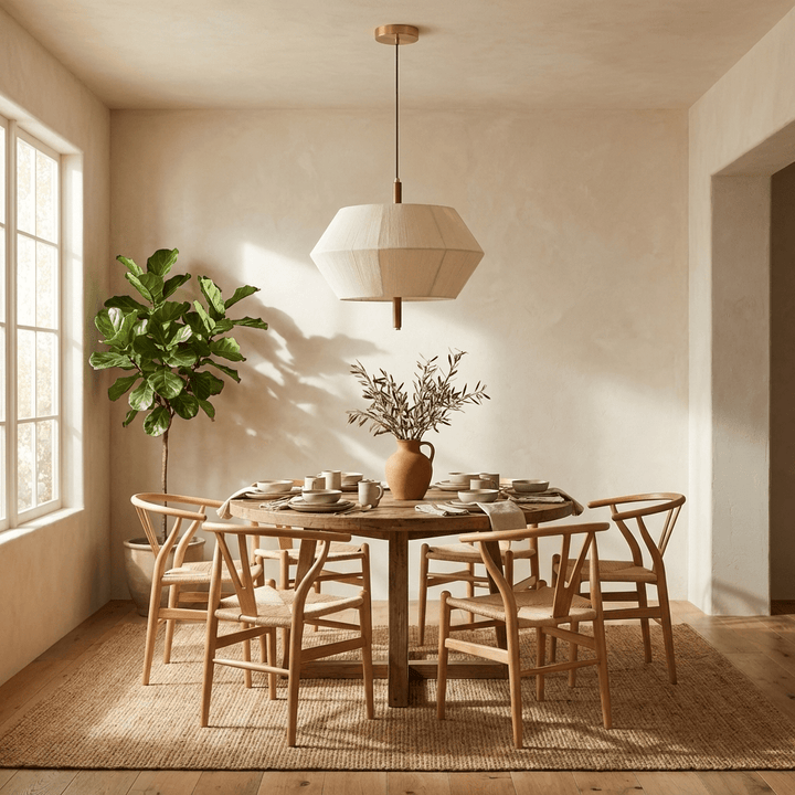 Soren Linen Geometric Pendant Lamp - Vakkerlight