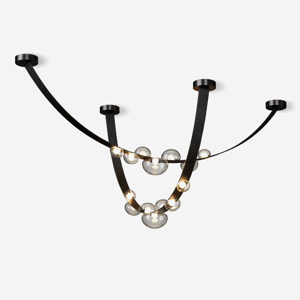 Orvyn Leather Arc Chandelier - Vakkerlight