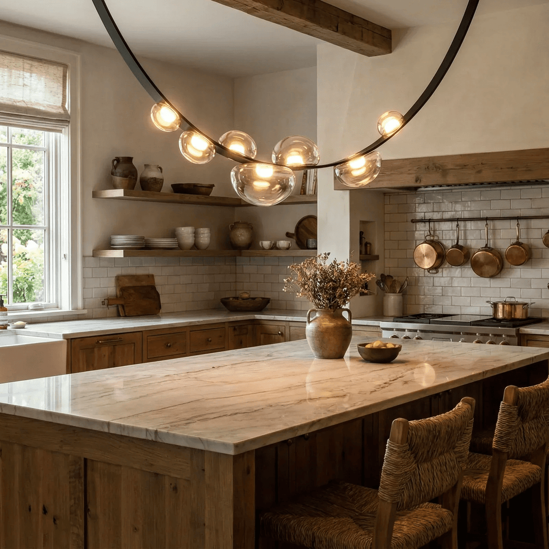 Orvyn Leather Arc Chandelier - Vakkerlight