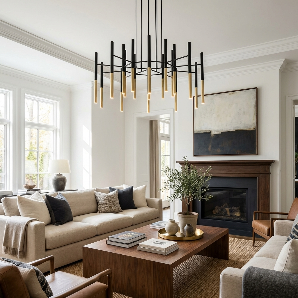 Metal Tubular Chandelier