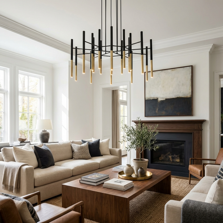 Metal Tubular Chandelier