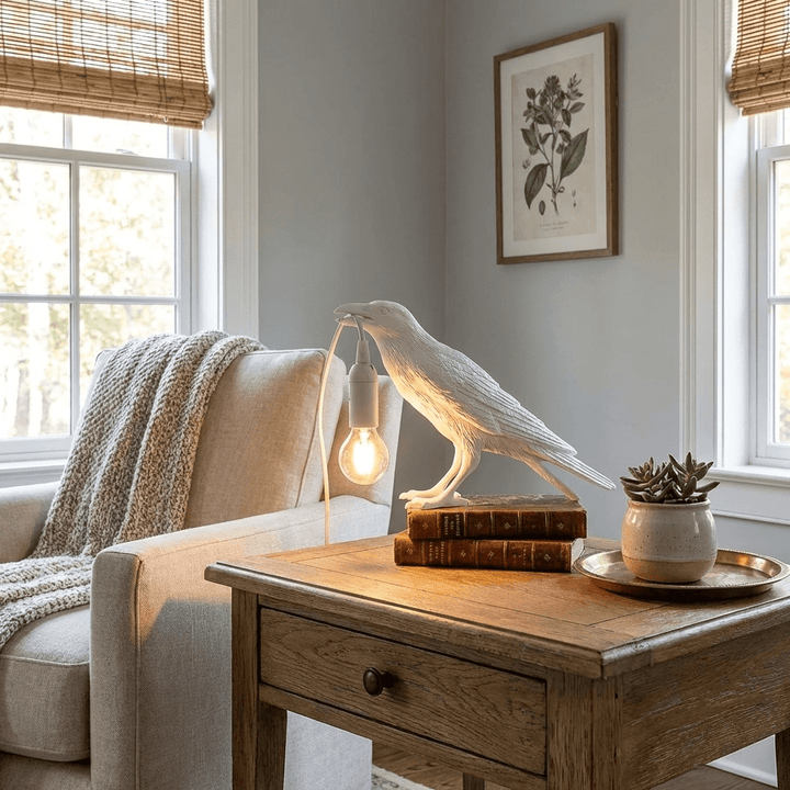 Raven Resin Table Lamp