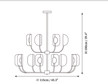 Lampadario LEAF FOLIO — Dimension drawings 2