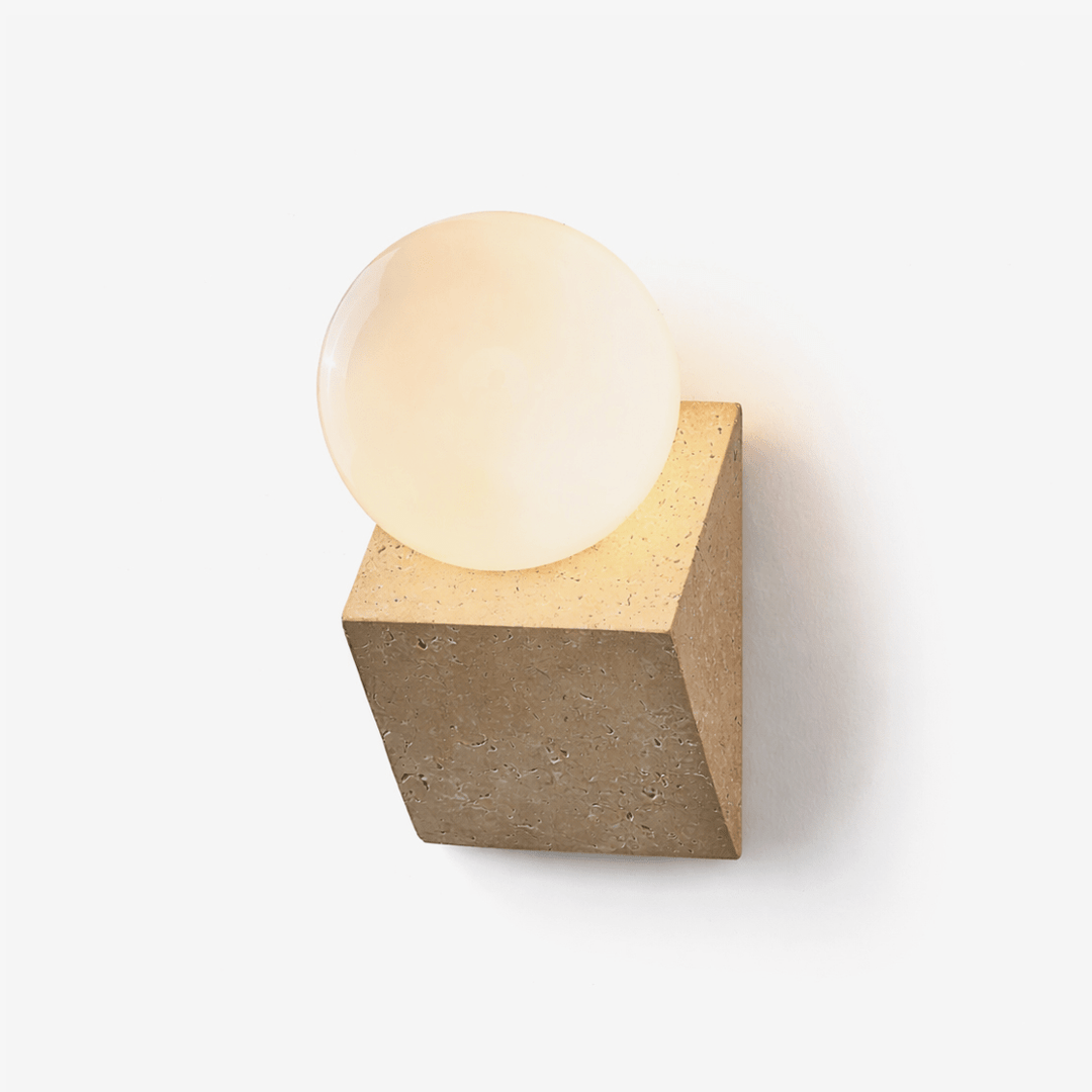 Tavian Orb Travertine Wall Lamp - Vakkerlight