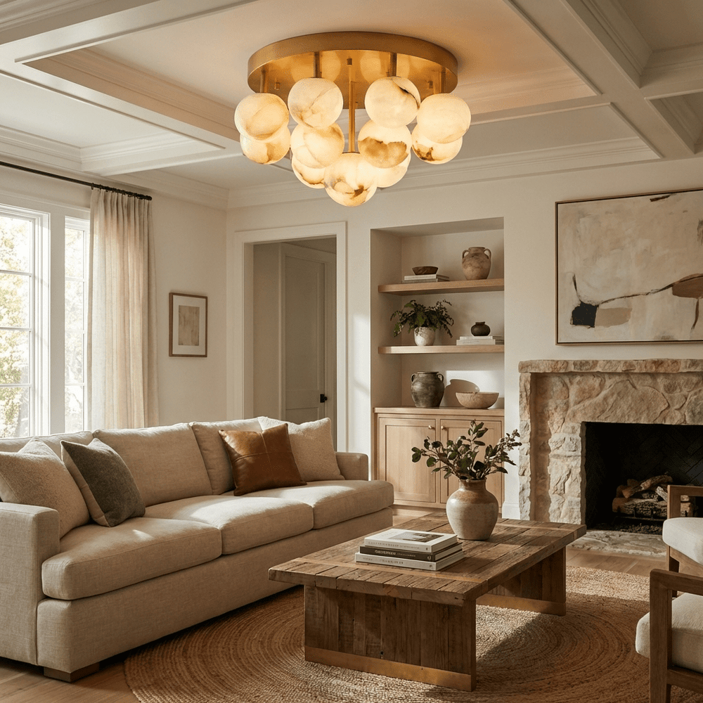 Aurelia Alabaster Globe Ceiling Light - Vakkerlight
