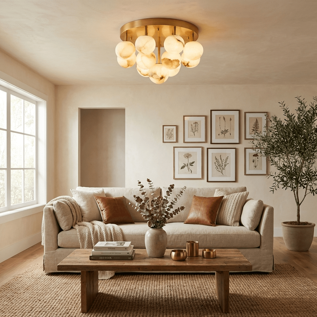 Aurelia Alabaster Globe Ceiling Light - Vakkerlight