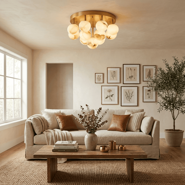 Aurelia Alabaster Globe Ceiling Light - Vakkerlight
