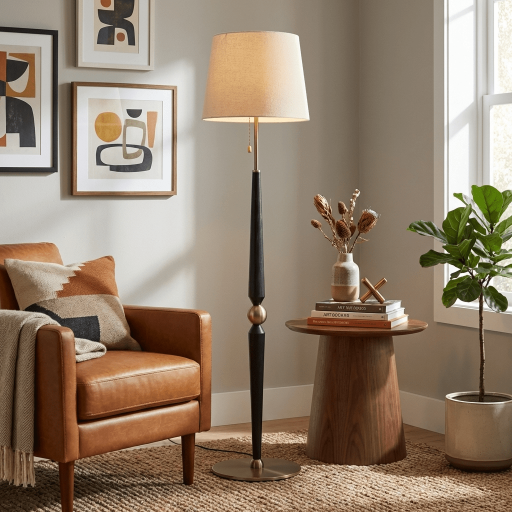 Solenne Sculpted Wood Floor Lamp - Vakkerlight