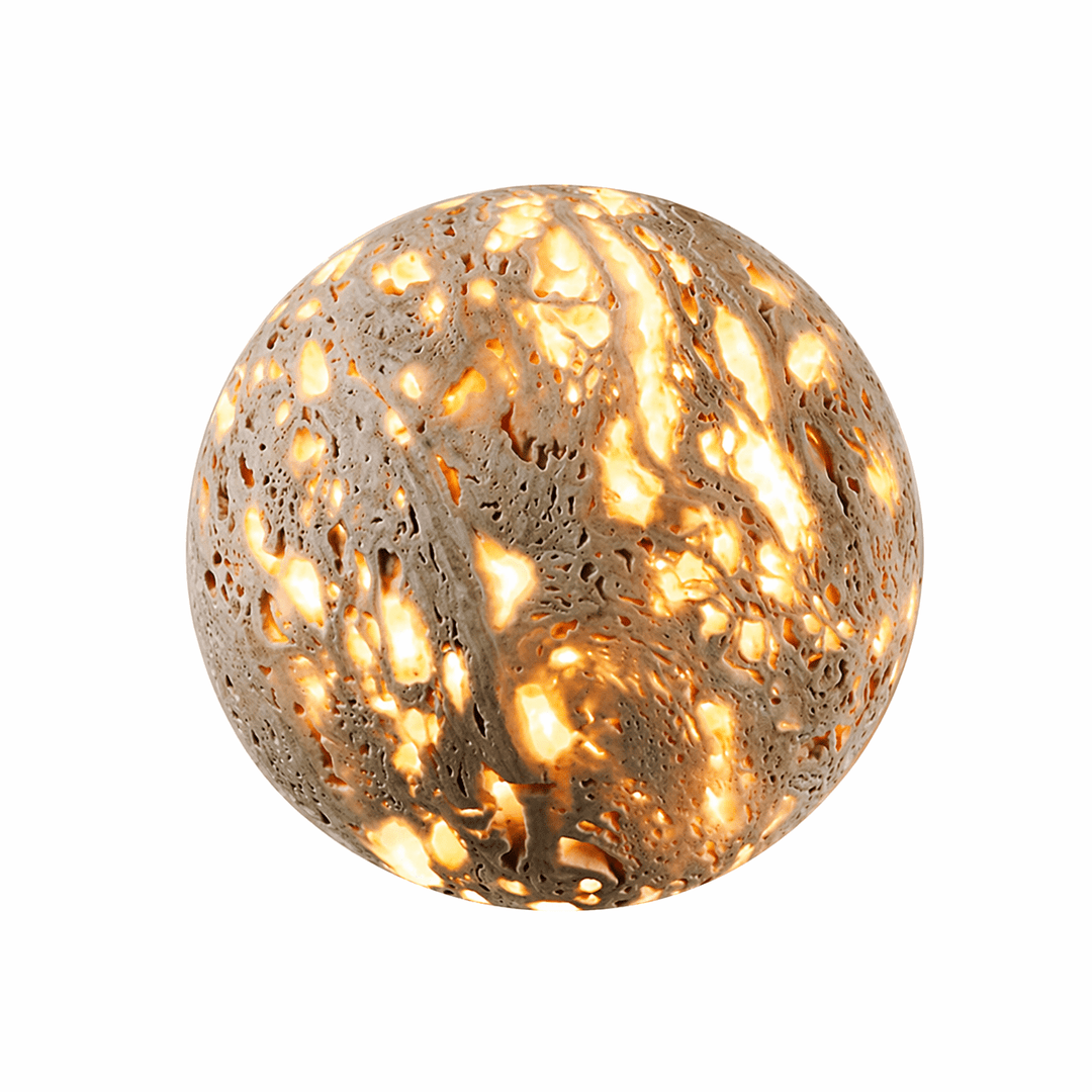 Luma Vein Stone Sphere Wall Light - Vakkerlight