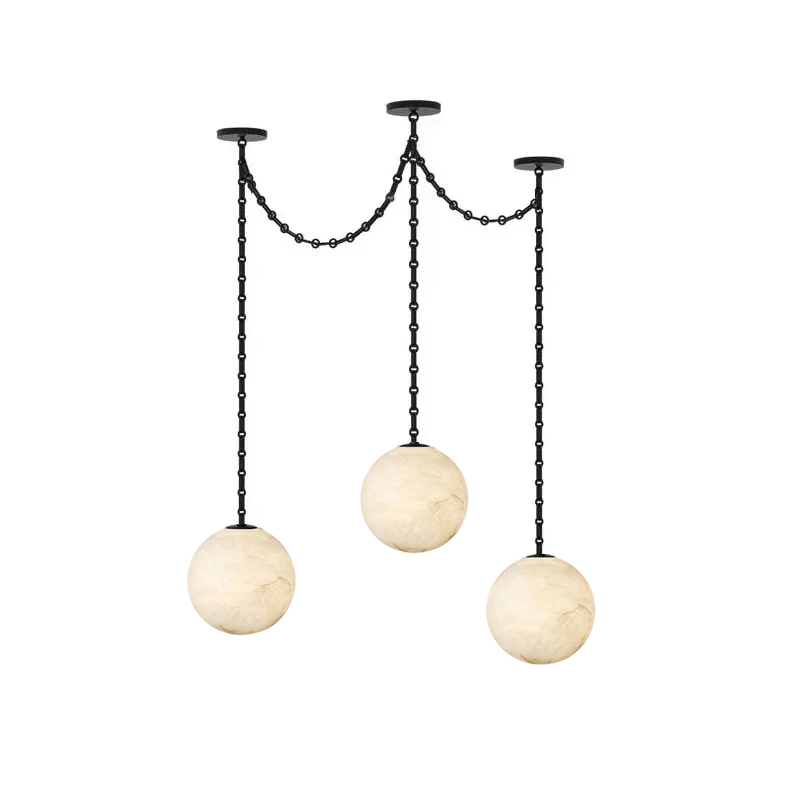 ndustrial Alabaster Orb Chain Chandelier - Vakkerlight