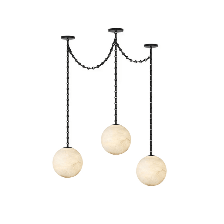ndustrial Alabaster Orb Chain Chandelier - Vakkerlight