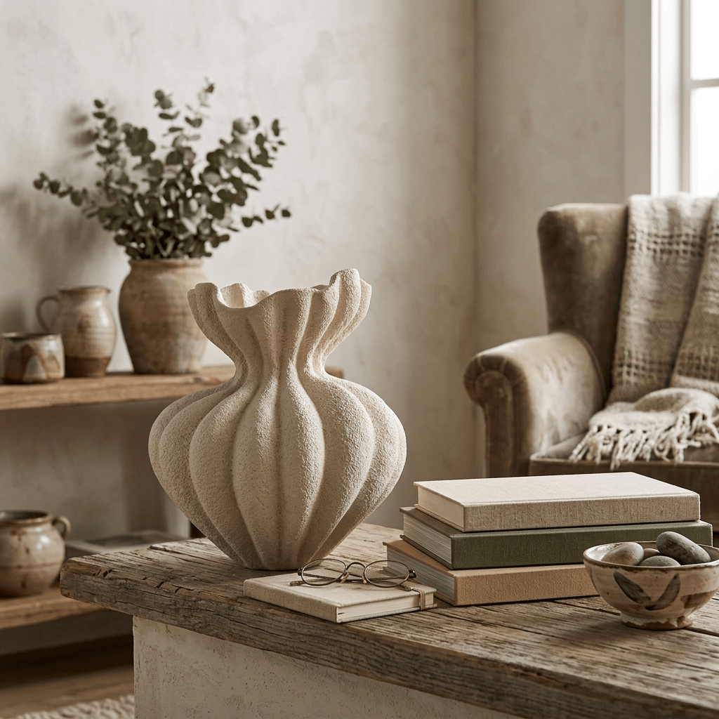Fluted Bloom Ceramic Vase - Vakkerlight
