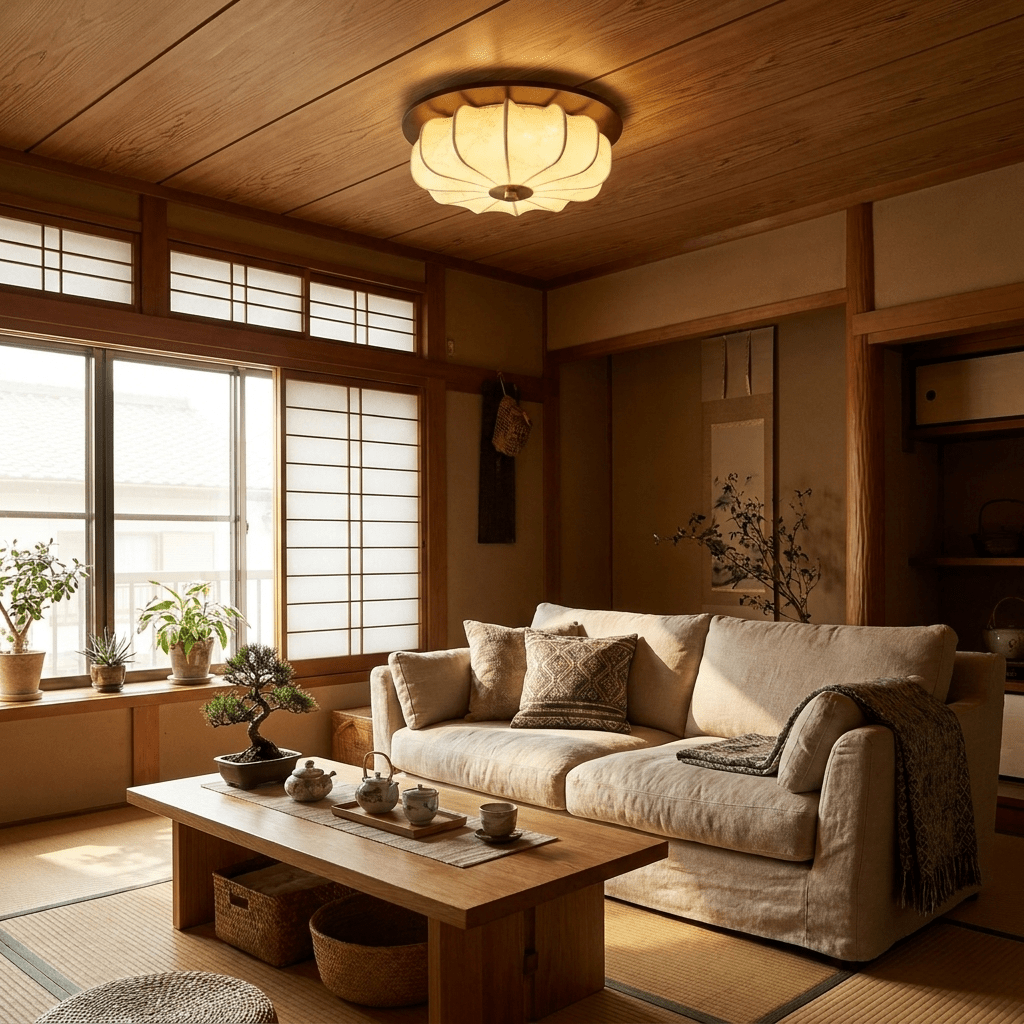 Elowen Fabric Ceiling Light - Vakkerlight