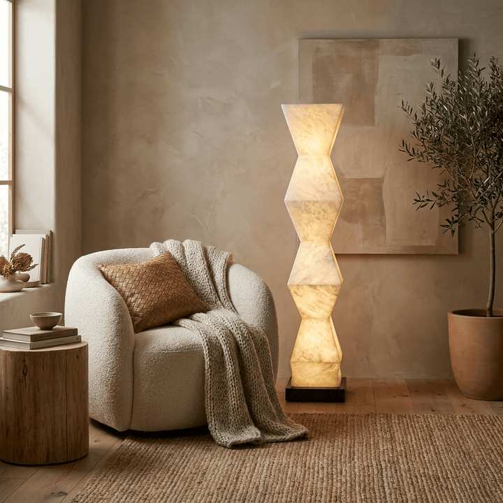Cairn Alabaster Floor Lamp - Vakkerlight