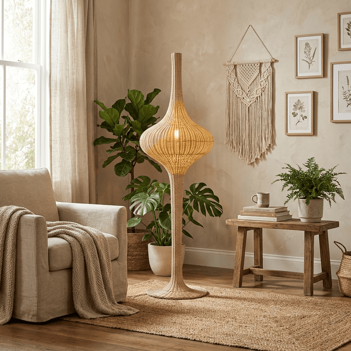Onion Rattan Floor Lamp - Vakkerlight