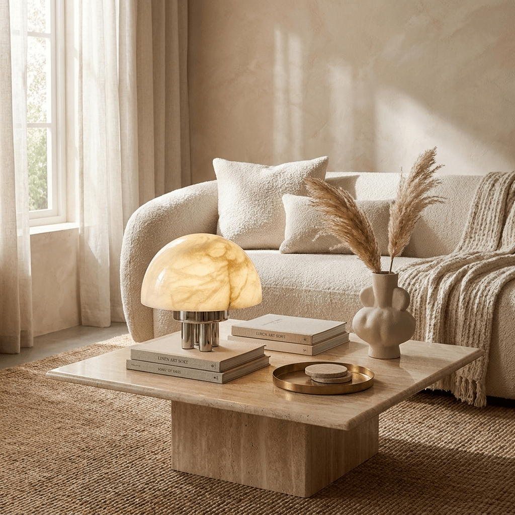 Mira Alabaster Mushroom Table Lamp - Vakkerlight
