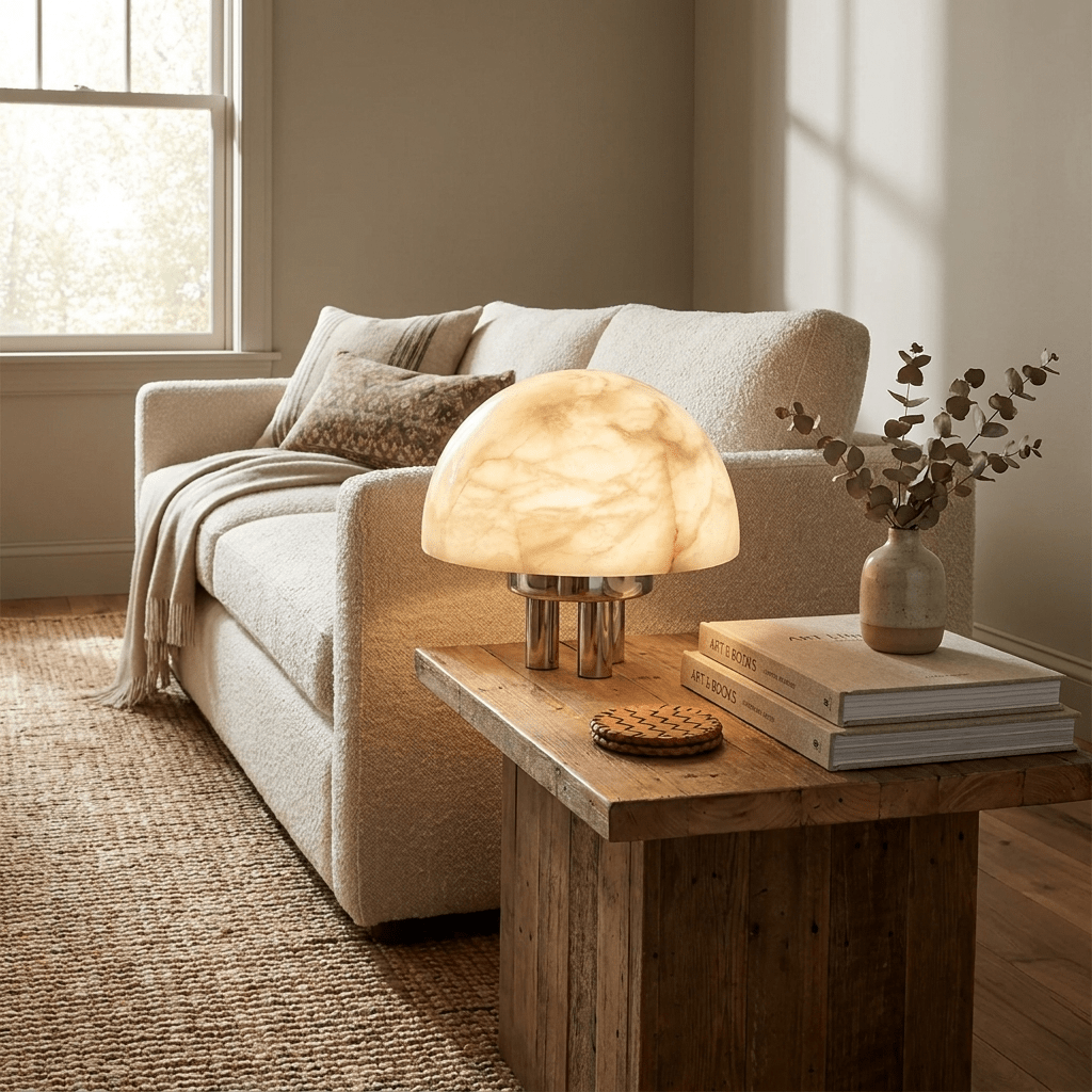 Mira Alabaster Mushroom Table Lamp - Vakkerlight