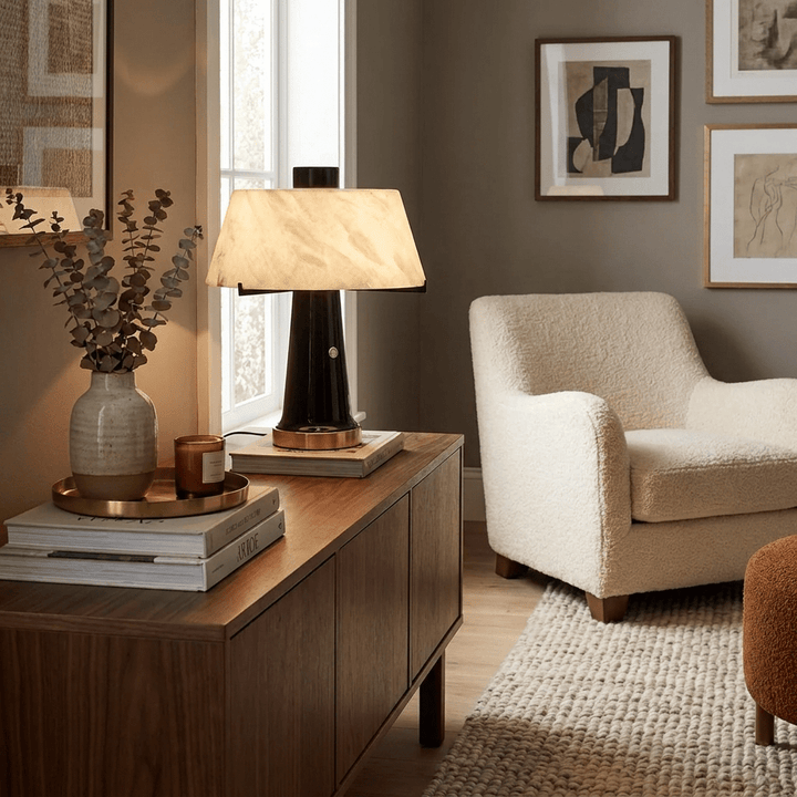 Trapezia Alabaster Desk Lamp - Vakkerlight